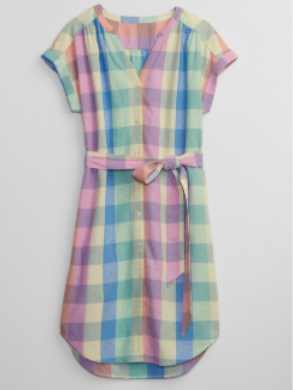 NWT Gap Linen Plaid Midi Shirtdress (SP) - Picture 3 of 6